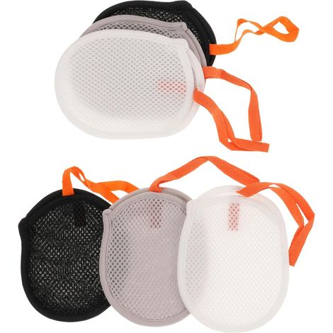 6 Tragbare Peeling Seifenbeutel aus Polyester mit Kordelzug