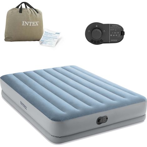 Materasso gonfiabile 203x152x36 cm con pompa elettrica incorporata intex 64159