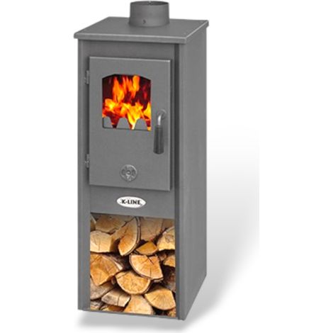 Stufa riscaldamento a legna con struttura in acciaio 5,2 kW Karso Antracite