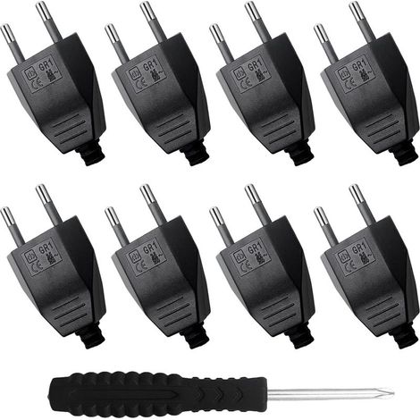 8 Pièces Fiches Plates EuropéEnnes avec Tournevis Fiche D'a limentation Plate 220V 2,5A Prise Electrique Flat pour IntéRieur Appareils Electroménagers (1/5)