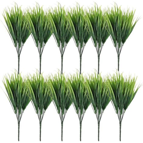 12pcs Artificial Wheat Grass Plants, Decorative Greenery, Garden & Home Accessories (1/5)