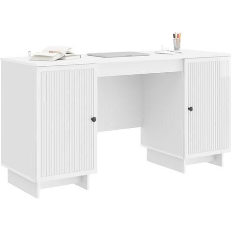 Maison Exclusive - Schreibtisch Hochglanz Weiß Holzwerkstoff 142,