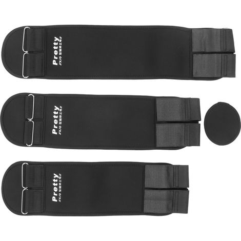 3 pièces Ceinture de Correction des Jambes Élastique pour Genoux, Redressement Postural Jambes en X/O, Noir Taille L (1/5)