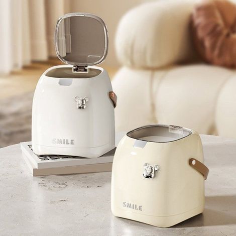 1Poubelle,Support télécommande,Distributeur mouchoirs,Couvercle pression,ABS+PET,Bureau Salon Chambre (1/5)