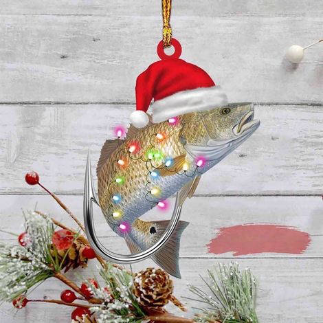 Ornement De Pêche - Poisson Achigan En Résine Avec Cordon De Suspension - Décoration De Noël Nautique - 1 Pièce (1/5)