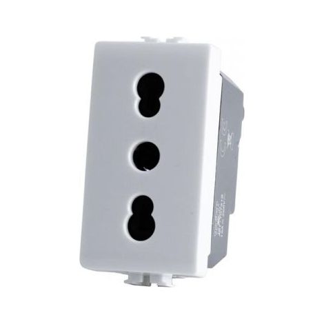 Mapam JOY Presa bivalente bianca 2P+T 10/16 250V T3 compatibile Bticino Matix AM5180 - 518B