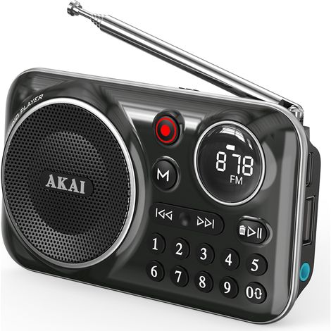 Radio portable Akai APR-500BK 2,5 W RMS Bluetooth FM 5.3 USB TF Noir (1/5)