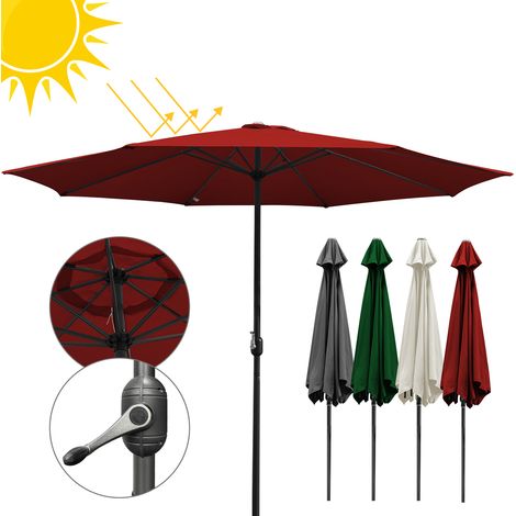VINGO Ø3.5m ombrellone da giardino ombrellone solare da giardino UV40+ rotondo,Rosso (1/5)