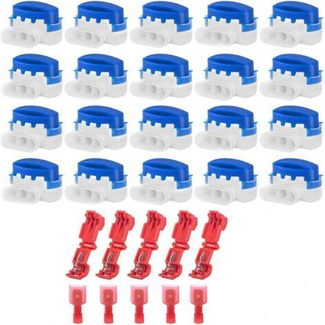 Pack of 30 Cable Connector/T Branch Connector, Gel-Filled Waterproof Electrical Connection, No Need for Stripping, Connection Terminals for Garden (1/5)