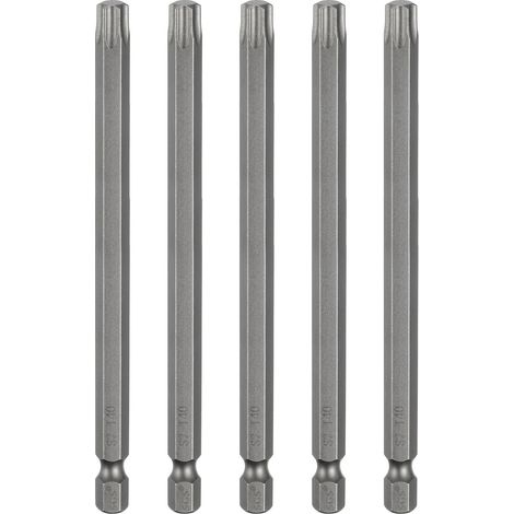 5Pcs Embout Tournevis Torx T40 Tige Hexagonale 1/4" Acier S2 (1/5)