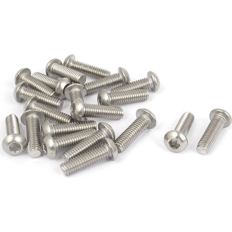 M6x20mm 304 Edelstahl Innensechskantmaschine Senkkopf Rundkopfschrauben Schrauben 20 STÜCKE (0217...
