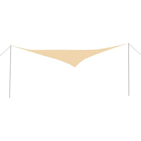 Sonnensegel Dreieck cremeweiß 5 x 5 x 5 m Tragetasche Sonnenschutz Beschattung (1/4)