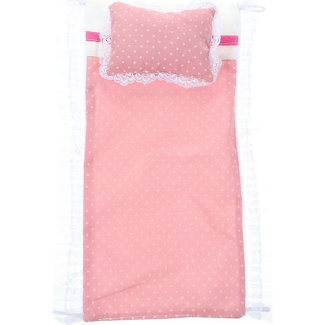ensemble de literie miniature pour maison de poupée, accessoires de lit miniatures, oreiller et drap-housse pour maison de poupée-32X21X0.1CM-Pink