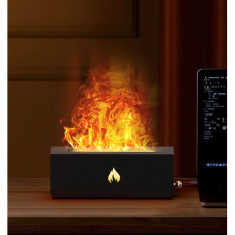 [NIEMALS VERWENDET] Aroma-Diffusor mit Flammeneffekt, Luftbefeuchter für ätherische Öle, 3-in-1-Ultraschall-Aroma-Diffusor, einstellbare Beleuchtung