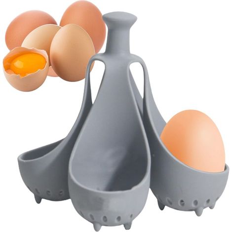 Eierkocher aus Silikon, Eierhalter, Eierbecher, Aufbewahrungsgestell für Eier in der Küche, Kocht 4–6 Eier gleichzeitig (1/5)