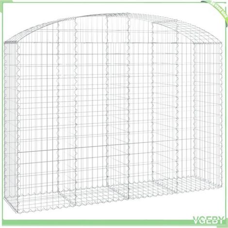 Panier de gabion arqué - FAFEICY - 153477 - 200x50x140/160 cm - Fer galvanisé - Fil 3,5 mm (1/4)