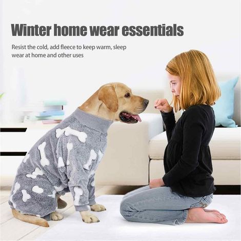 Flanell-Hundeoverall, warme Haustierkleidung, weicher Hundepyjama