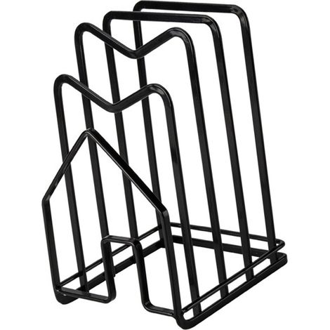Support de rangement pour planches à découper, multifonctionnel, pour couvercles de casseroles et poêles, en fer, bonne ventilation, organisateur de plan de travail noir standard. (1/5)