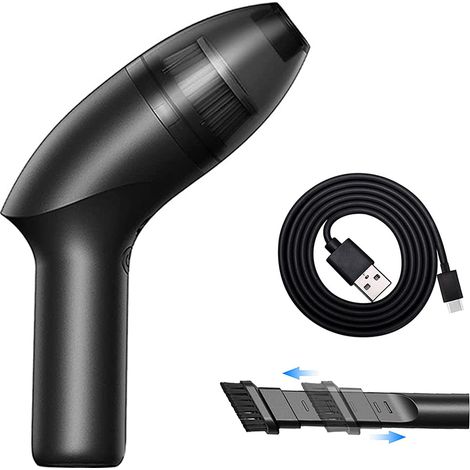 Aspirateur sans fil haute puissance, aspiration puissante, rechargeable, à main, pour surfaces humides/sèches, voiture/maison/bureau, poils d'animaux/ordinateur