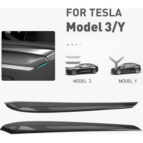 Autozubehörset für Model 3/Y 2021-2022: Türinnenverkleidung aus Kohlefaser (ein Set) (1/4)