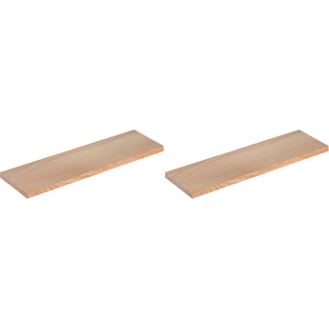 Etagère tablette murale en pin brut (Lot de 2) (1/4)