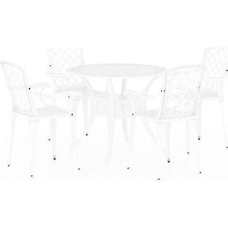 Maison Exclusive - 5-tlg. Bistro-Set Aluminiumguss Weiß (1/5)