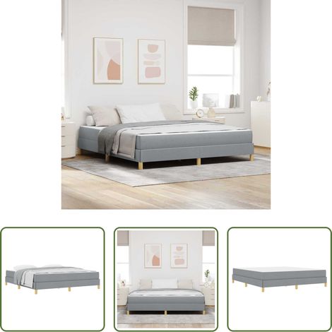 vidaXL Confort -  Lit à ressorts avec matelas Gris clair 180 x 200 cm tissu (1/5)