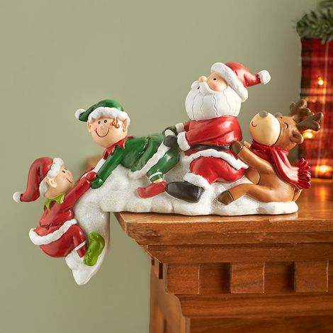 Statuette De Noël - Sculpture En Résine Pour Bureau Et Étagère - Décoration De Table Festive - 1 Pièce (1/5)
