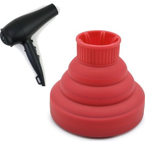 Diffuseur Universel pour Sève-Cheveux en Silicone Souple, Accessoire de Coiffage Voyage Rouge (1/5)