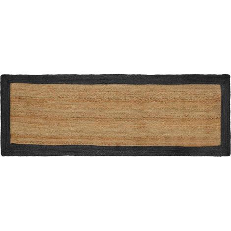 Alfombras de área Gris oscuro 80 x 250 cm yute