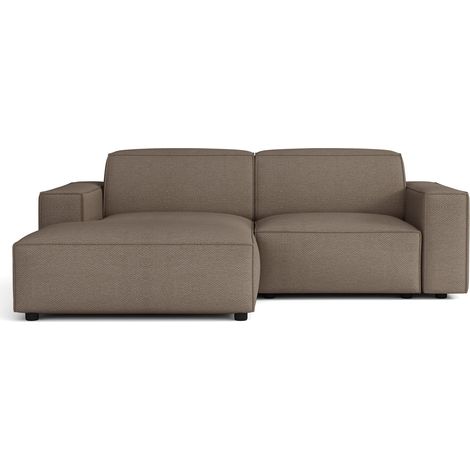 Selsey Sellmo - Canapé d'angle petit - 210 cm - gauche - Chenille Brun clair (1/5)