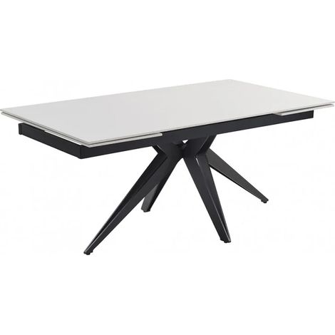 Table extensible 160/240 cm céramique blanc pied étoile - OREGON 06 (1/5)