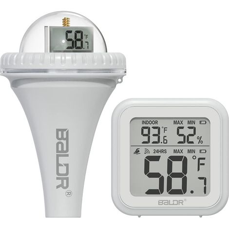 Thermomètre de piscine sans fil - moniteur de température précis pour piscines et étangs avec affichage intérieur