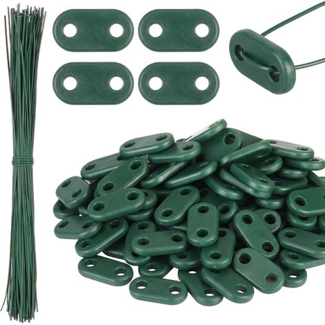 200 Clips Fixation Brise-Vue - Lot de 200 Pièces - PVC Vert Résistant - Maintien Stable Panneaux - Pour Jardin et Balcon - 33x17mm (1/5)