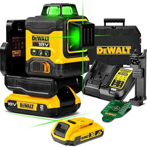 DeWalt DCLE34031D2 18V XR Compact Green Laser 3 x 360 Degree - 2 x 2.0Ah Battery (1/4)