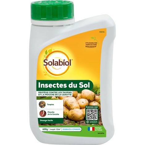 SOLABIOL Insectes du Sol - 600g - Taupins et Mouches De La Carottes - Utilisable En Agriculture Biologique SOSOL600N