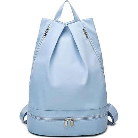 Borsa da palestra - Borsa per costume da bagno - con scomparto per scarpe - Separazione bagnato/asciutto - Pieghevole - borsa sportiva - Tracolla regolabile - Impermeabile e - Fibra vegetale (1/4)