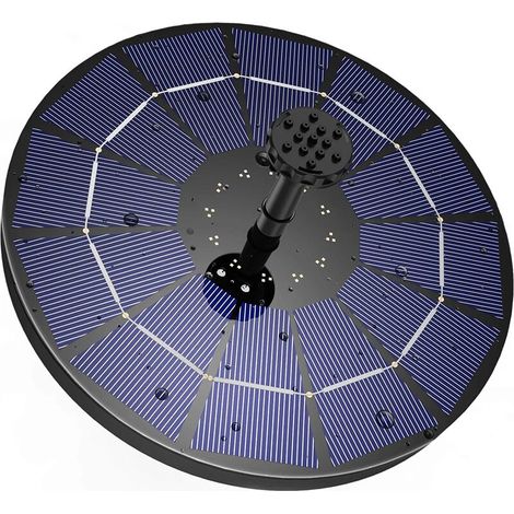 Fontaine solaire avec panneau solaire de 3,5 W, pompe à eau avec batterie intégrée de 1200 mAh, pompe à eau solaire (1/4)