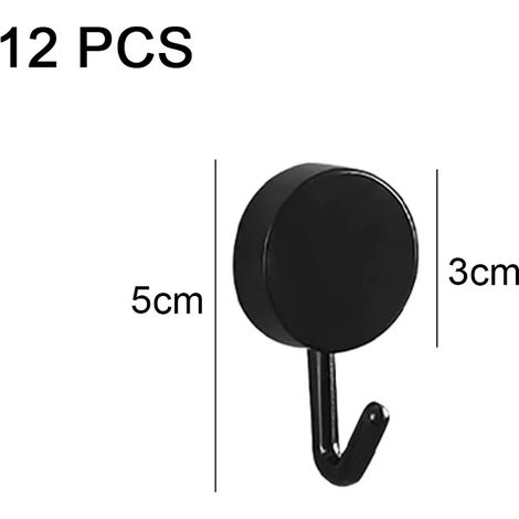 Ganci adesivi, ganci trasparenti impermeabili per chiavi, bagno, doccia, esterno, cucina, porta, fai da te, nero + bianco (1/5)