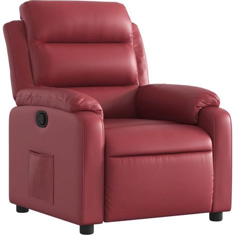 Fauteuil inclinable en similicuir bordeaux (1/5)