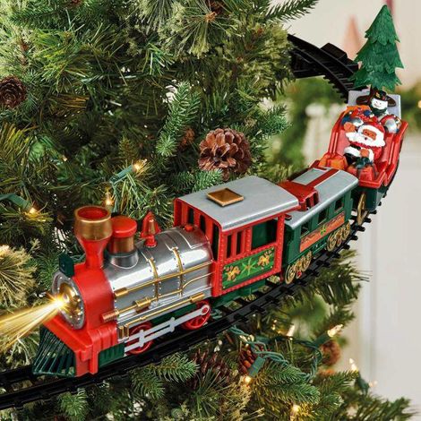 Mikamax Treno decorativo multicolore per Natale 88 cm