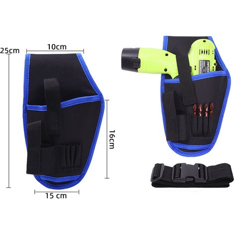 Tragbare, multifunktionale Werkzeugtasche aus Oxford-Gewebe, kleine Größe, für Reparaturen, Elektriker, mit Gürtel, blau L106, 25 x 10 cm (1/3)