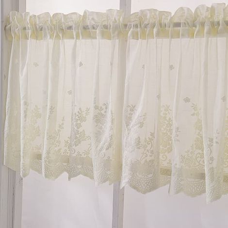 Rideau en dentelle élégant pour la cuisine : Rideau court de style café Kappa (1/4)