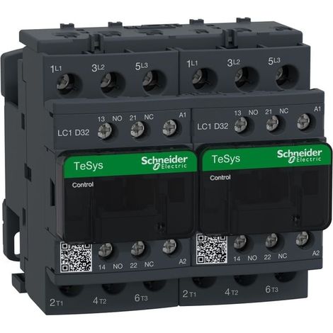 Contacteur inverseur TeSys LC2D 3P AC3 440V 32 A bobine 24 V CA - LC2D32B7