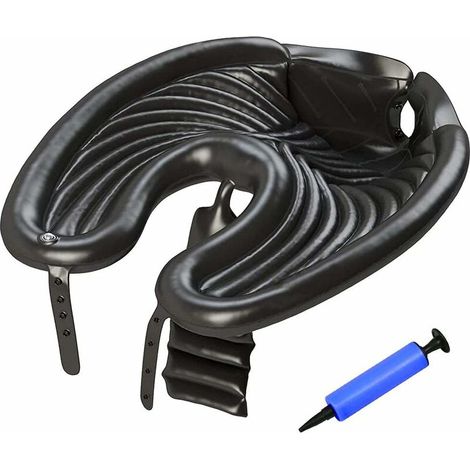 Lavabo à cheveux gonflable portable pour personnes âgées, handicapées, enceintes, blessées, personnes alitées, handicapées pour laver les cheveux dans le lit à la maison (avec pompe) (1/4)