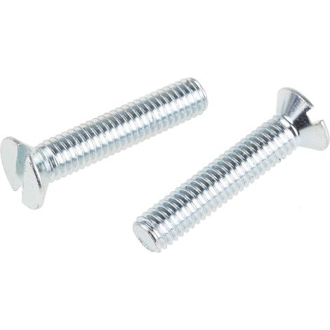Vis à métaux RS PRO M6 à tête Fraisée fendue en Acier, 30mm ( Prix pour Sachet de 100 )