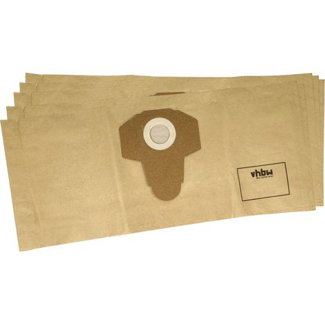 vhbw 5x Staubbeutel kompatibel mit Parkside PNTS 1300 D3, PNTS 1300 C3, PNTS 1300 E4 Staubsauger - Papier, 58,5cm x 25,4cm braun