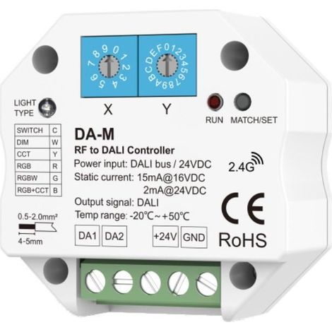 Convertidor RF a DALI compatible con Mando, Tuya Wifi y  Hue Blanco