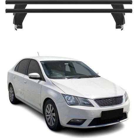 OMAC Dachträger Querträger Alu für Seat Toledo IV 2012-2019 – Abschließbar – T-Nut – City-Crash-getestet – Max. 50 kg Schwarz (1/5)