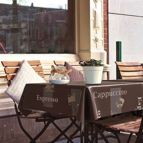 Tovaglia Manhattan Cappuccino Choco Rotonda 150 Cm - D-c-fix